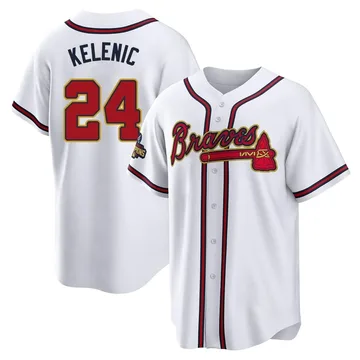 Jarred Kelenic Men's Atlanta Braves Replica White 2022 Program Jersey - Gold