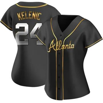 Jarred Kelenic Women's Atlanta Braves Replica Alternate Jersey - Black Golden