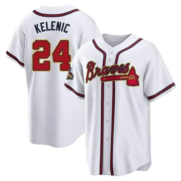 Jarred Kelenic Youth Atlanta Braves Replica White 2022 Program Jersey - Gold