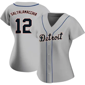 Jarrod Saltalamacchia Women's Detroit Tigers Authentic Road Jersey - Gray