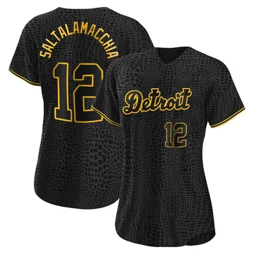 Jarrod Saltalamacchia Women's Detroit Tigers Authentic Snake Skin City Jersey - Black