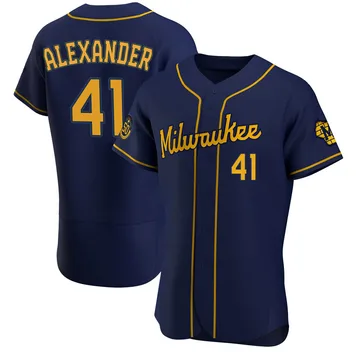 Jason Alexander Men's Milwaukee Brewers Authentic Alternate Jersey - Navy