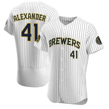 Jason Alexander Men's Milwaukee Brewers Authentic Alternate Jersey - White