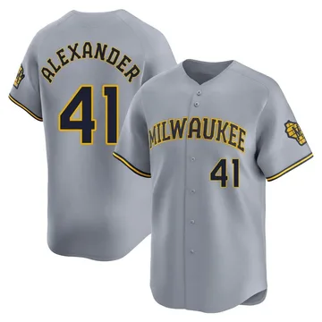 Jason Alexander Men's Milwaukee Brewers Limited Away Jersey - Gray