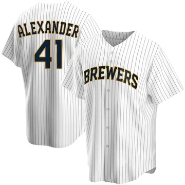 Jason Alexander Men's Milwaukee Brewers Replica Home Jersey - White