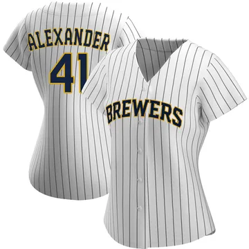 Jason Alexander Women's Milwaukee Brewers Authentic Alternate Jersey - White/Navy