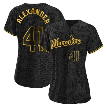 Jason Alexander Women's Milwaukee Brewers Authentic Snake Skin City Jersey - Black