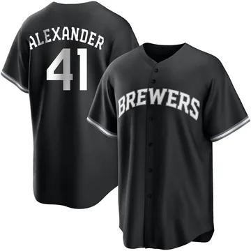 Jason Alexander Youth Milwaukee Brewers Replica Jersey - Black/White