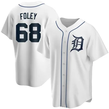 Jason Foley Men's Detroit Tigers Replica Home Jersey - White