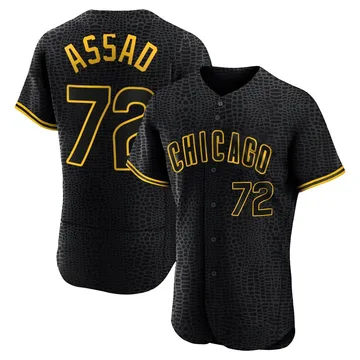 Javier Assad Men's Chicago Cubs Authentic Snake Skin City Jersey - Black