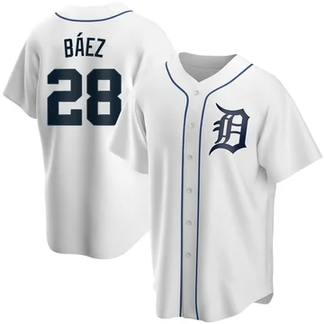 Javier Baez Men's Detroit Tigers Replica Home Jersey - White