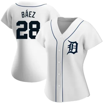 Javier Baez Women's Detroit Tigers Authentic Home Jersey - White