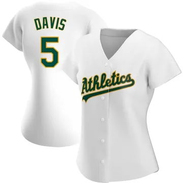 J.D. Davis Women's Oakland Athletics Authentic Home Jersey - White