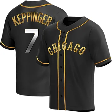 Jeff Keppinger Men's Chicago White Sox Replica Alternate Jersey - Black Golden