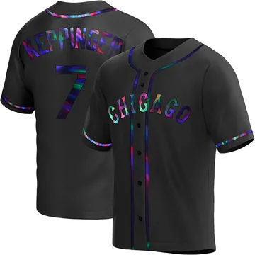 Jeff Keppinger Men's Chicago White Sox Replica Alternate Jersey - Black Holographic