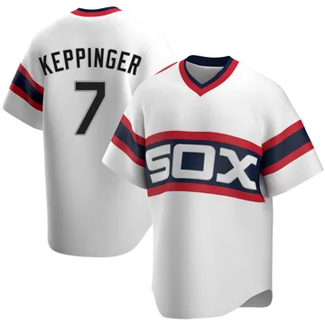 Jeff Keppinger Men's Chicago White Sox Replica Cooperstown Collection Jersey - White