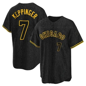 Jeff Keppinger Men's Chicago White Sox Replica Snake Skin City Jersey - Black