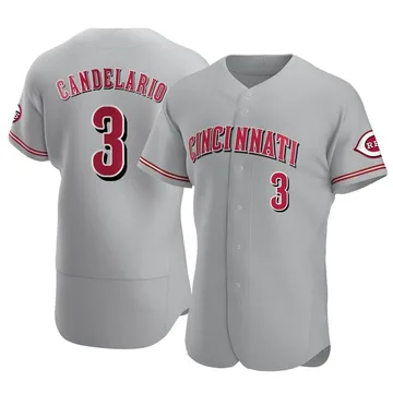 Jeimer Candelario Men's Cincinnati Reds Authentic Road Jersey - Gray