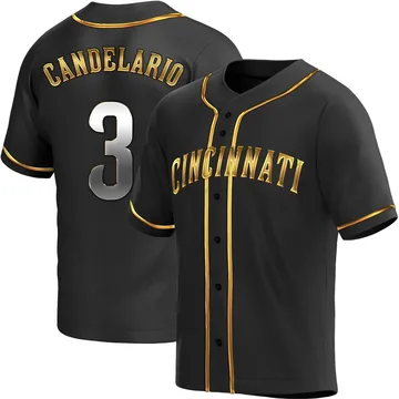 Jeimer Candelario Men's Cincinnati Reds Replica Alternate Jersey - Black Golden