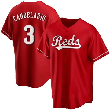 Jeimer Candelario Men's Cincinnati Reds Replica Alternate Jersey - Red