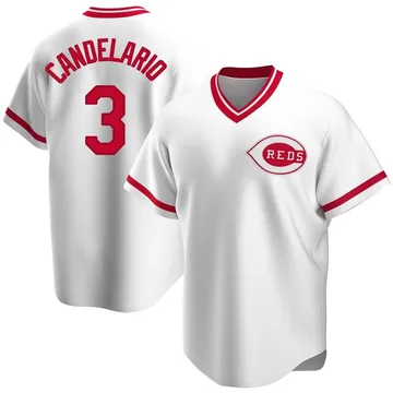 Jeimer Candelario Men's Cincinnati Reds Replica Home Cooperstown Collection Jersey - White