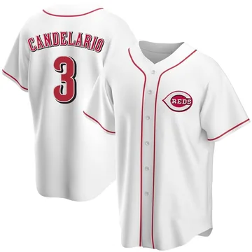 Jeimer Candelario Men's Cincinnati Reds Replica Home Jersey - White