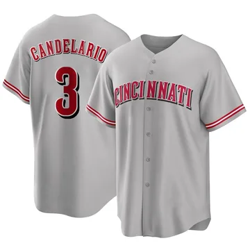 Jeimer Candelario Men's Cincinnati Reds Replica Road Jersey - Gray