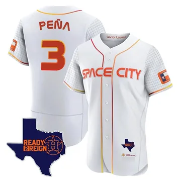 Jeremy Pena Men's Houston Astros Authentic 2023 Space City Ready 2 Reign Flex Base Jersey - White