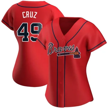 Jesus Cruz Women's Atlanta Braves Authentic Alternate Jersey - Red