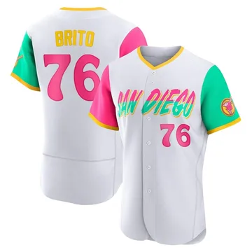 Jhony Brito Men's San Diego Padres Authentic 2022 City Connect Jersey - White