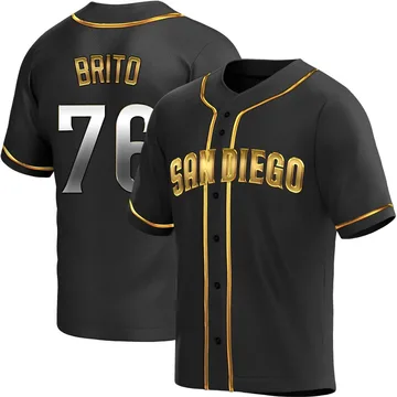 Jhony Brito Men's San Diego Padres Replica Alternate Jersey - Black Golden