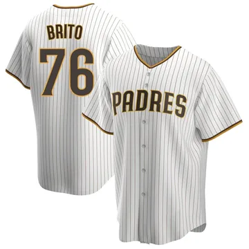 Jhony Brito Men's San Diego Padres Replica Home Jersey - White/Brown