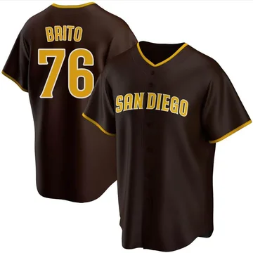 Jhony Brito Men's San Diego Padres Replica Road Jersey - Brown