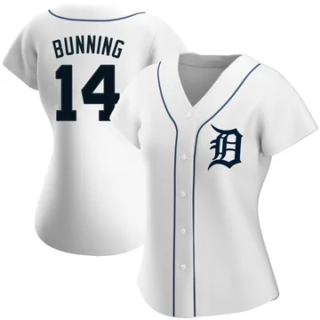 Jim Bunning Women's Detroit Tigers Authentic Home Jersey - White