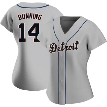 Jim Bunning Women's Detroit Tigers Authentic Road Jersey - Gray