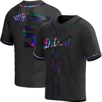 Jim Northrup Men's Detroit Tigers Replica Alternate Jersey - Black Holographic