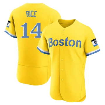 Jim Rice Men's Boston Red Sox Authentic Blue 2021 City Connect Jersey - Gold/Light