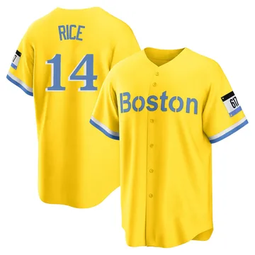 Jim Rice Men's Boston Red Sox Replica Blue 2021 City Connect Player Jersey - Gold/Light