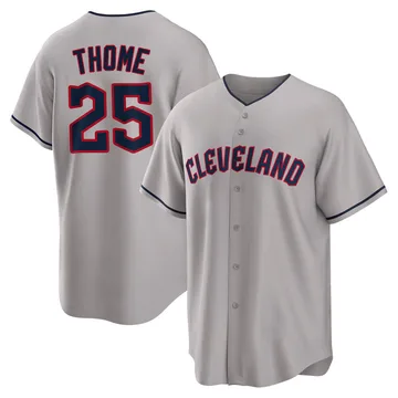 Jim Thome Men's Cleveland Guardians Replica Road Jersey - Gray