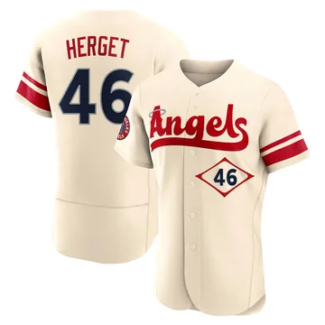 Jimmy Herget Men's Los Angeles Angels Authentic 2022 City Connect Jersey - Cream