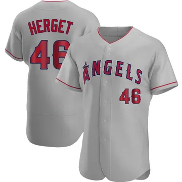 Jimmy Herget Men's Los Angeles Angels Authentic Road Jersey - Gray