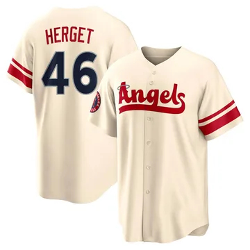 Jimmy Herget Men's Los Angeles Angels Replica 2022 City Connect Jersey - Cream