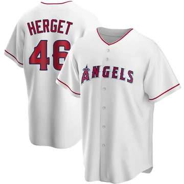 Jimmy Herget Men's Los Angeles Angels Replica Home Jersey - White