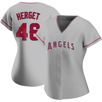 Jimmy Herget Women's Los Angeles Angels Authentic Silver Road Jersey