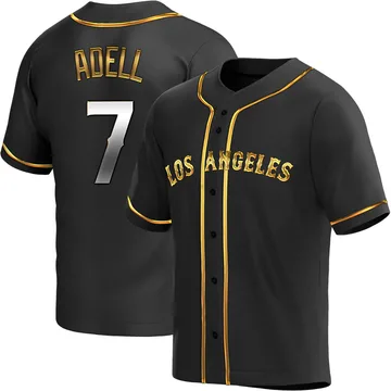 Jo Adell Men's Los Angeles Angels Replica Alternate Jersey - Black Golden