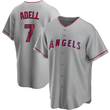 Jo Adell Men's Los Angeles Angels Replica Silver Road Jersey