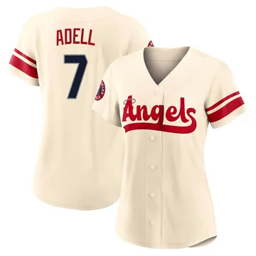 Jo Adell Women's Los Angeles Angels Authentic 2022 City Connect Jersey - Cream