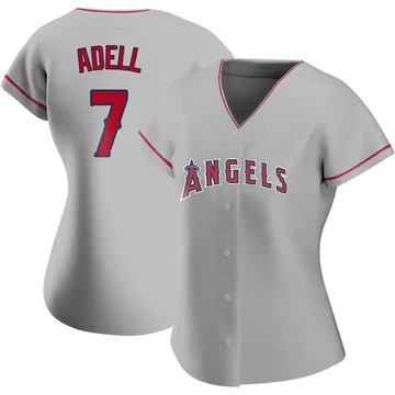 Jo Adell Women's Los Angeles Angels Authentic Silver Road Jersey