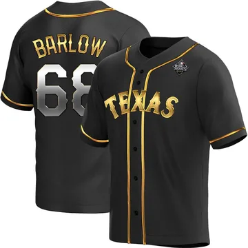 Joe Barlow Youth Texas Rangers Replica Alternate 2023 World Series Jersey - Black Golden