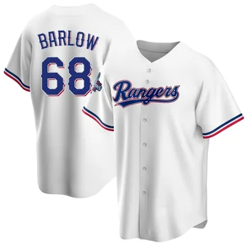 Joe Barlow Youth Texas Rangers Replica Home 2023 World Series Champions Jersey - White